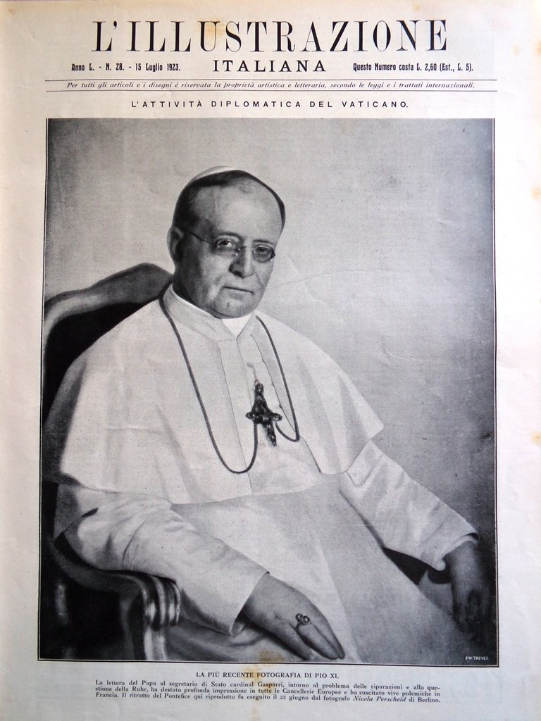 L'Illustrazione Italiana 15 Luglio 1923 Papa Eritrea Comandini Beccaria Rosselli