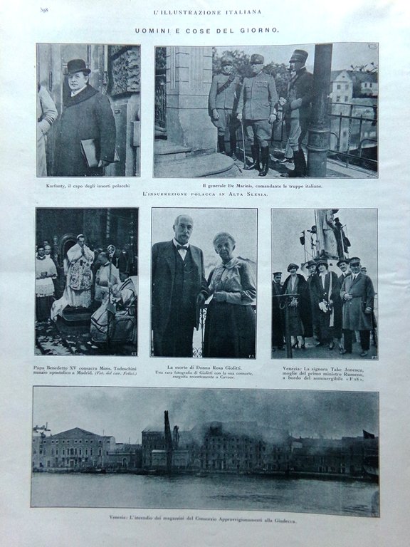 L'Illustrazione Italiana 15 Maggio 1921 Eleonora Duse Zacconi Elezioni Roma …