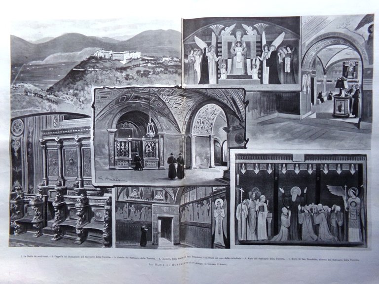 L'Illustrazione Italiana 15 Marzo 1903 Badia di Montecassino Sciopero Tipografi