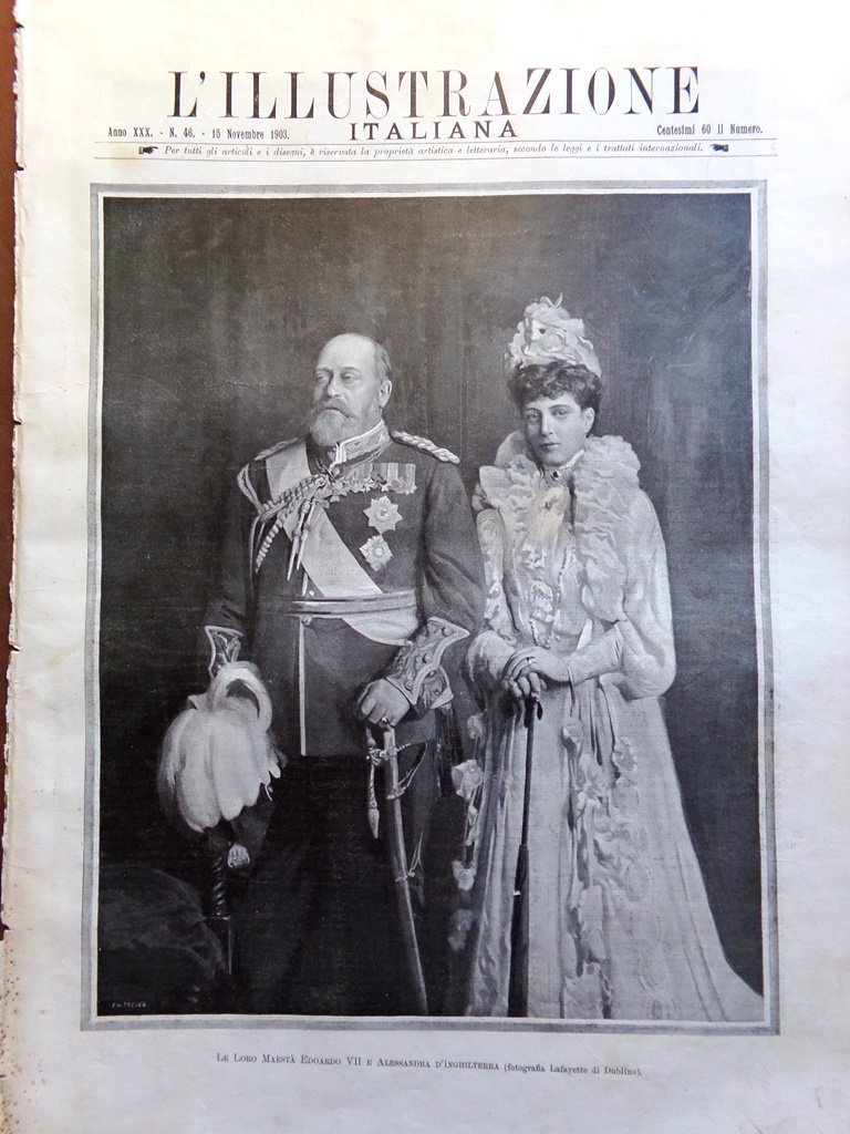 L'Illustrazione Italiana 15 Novembre 1903 Edoardo VII Arezzo Petrarca New …