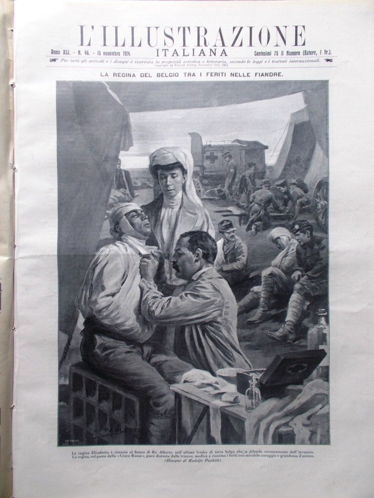 L'illustrazione Italiana 15 Novembre 1914 WW1 Fiandre Lemire Belgio Aisne …