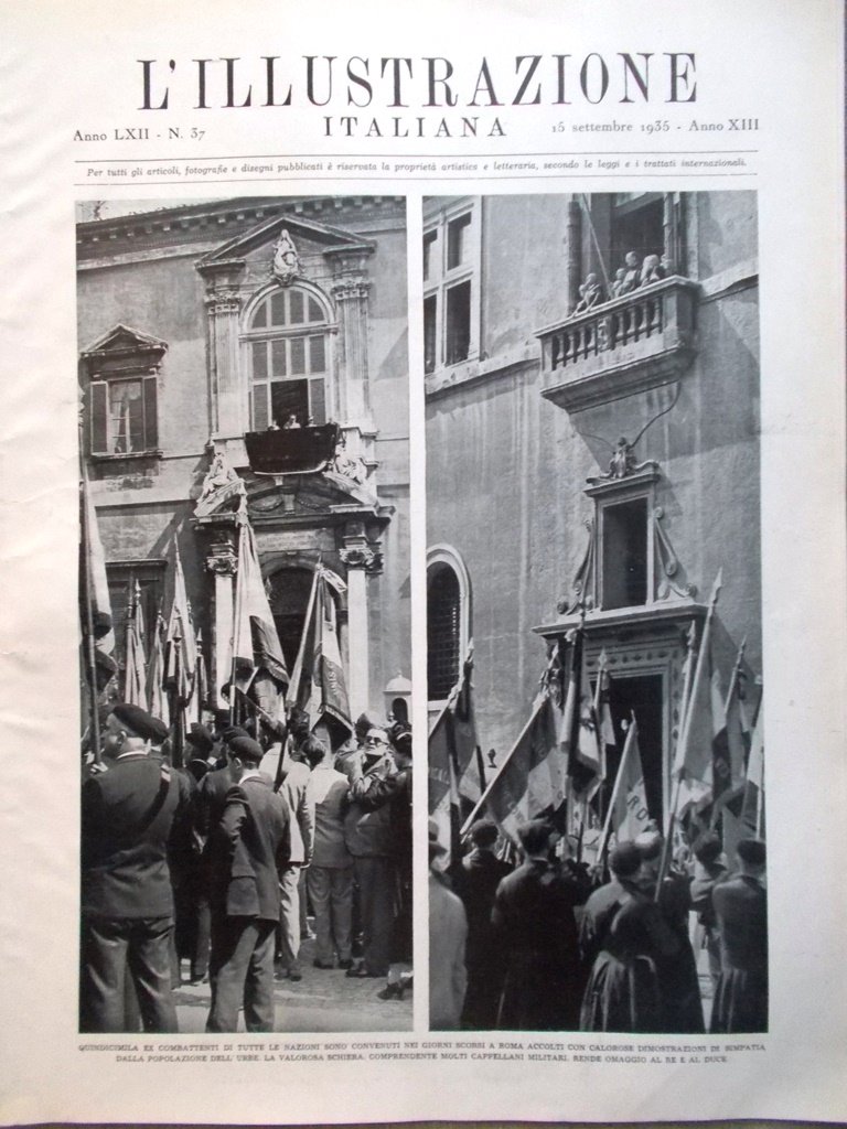 L'Illustrazione Italiana 15 Settembre 1935 Gran Premio Italia Petrolio Abissini | Immagine principale