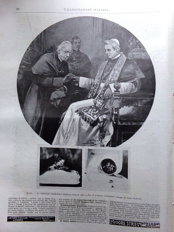 L'Illustrazione Italiana 16 Agosto 1903 Eruzione Vesuvio Pio X Mecnikov …