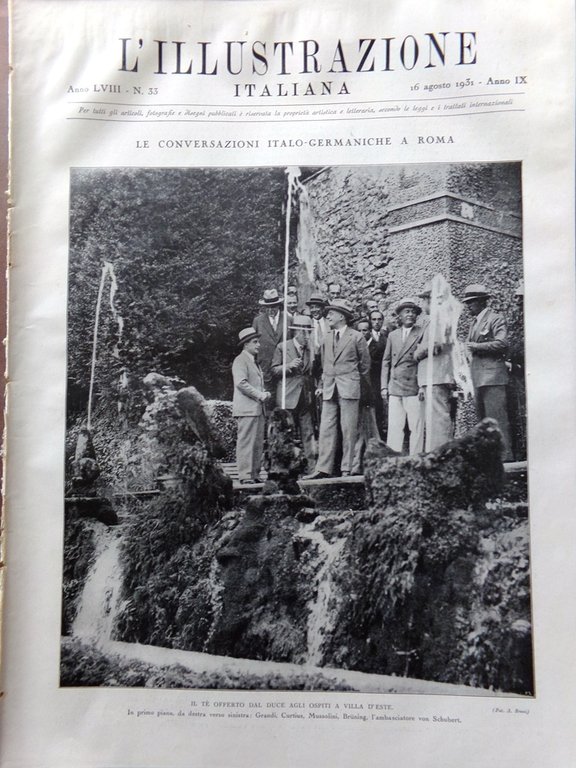 L'illustrazione Italiana 16 Agosto 1931 Graglia Gorizia Giulio Ricordi Svalbard | Immagine Gallery 1