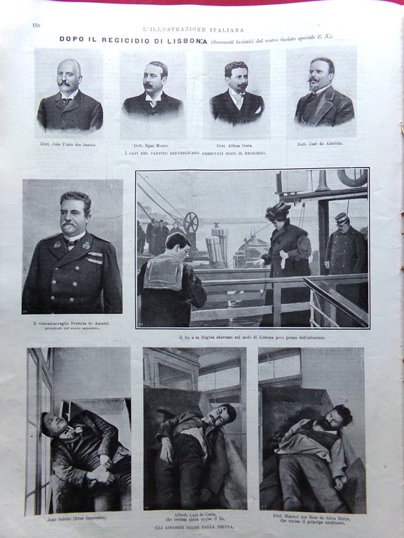 L'Illustrazione Italiana 16 Febbraio 1908 Regicidio di Lisbona Carducci Bocconi | Immagine Gallery 3