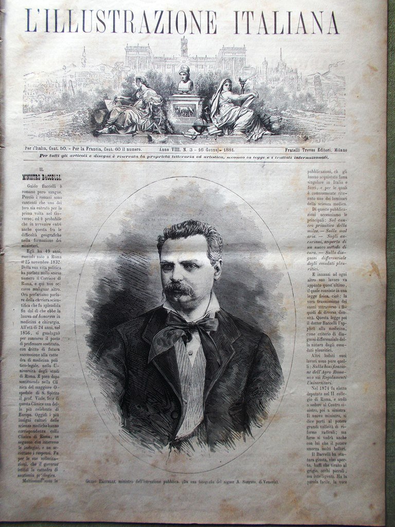 L'Illustrazione Italiana 16 Gennaio 1881 Sutri Palermo Sovrani Sicilia Baccelli