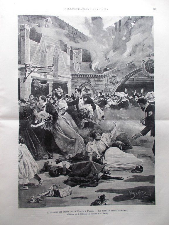 L'illustrazione Italiana 16 Maggio 1897 Incendio Bazar Parigi Rosmini Benaglio