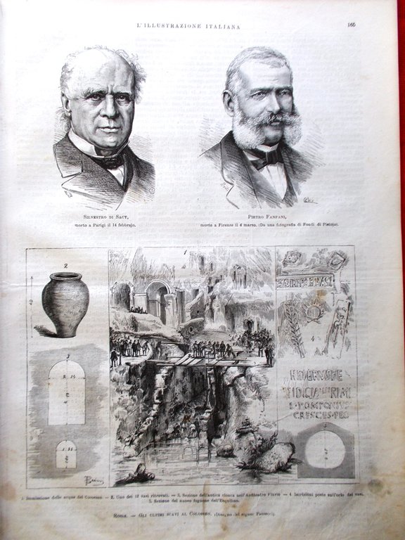 L'Illustrazione Italiana 16 Marzo 1879 Fanfani Scavi Colosseo Luce di …