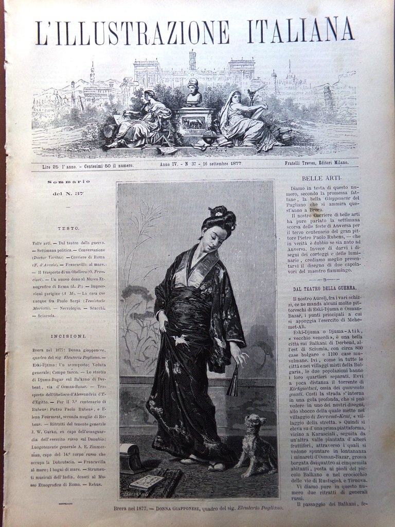 L'Illustrazione Italiana 16 Settembre 1877 Rubens Francavilla Strumenti Indiani