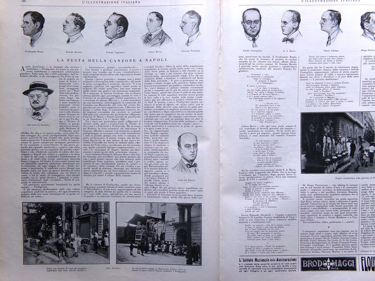 L'Illustrazione Italiana 16 Settembre 1923 Circuito Milano Canzone Napoli Aosta