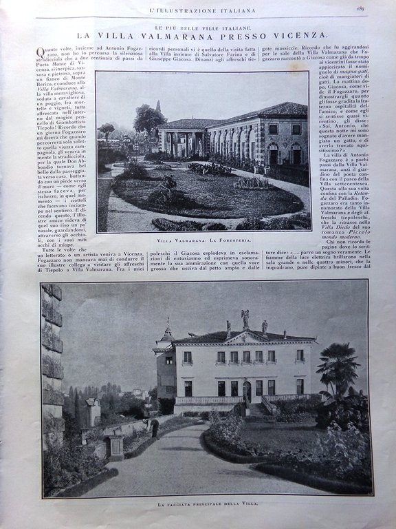 L'Illustrazione Italiana 17 Agosto 1924 Cervino Villa Valmarana Pale Castrozza | Immagine Gallery 2