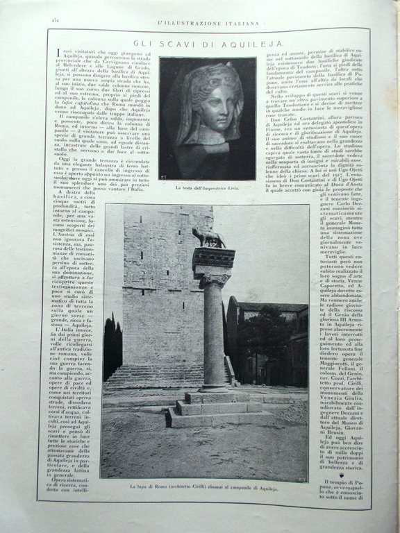 L'Illustrazione Italiana 17 Aprile 1921 Scavi di Aquileia Absburgo Elezioni …