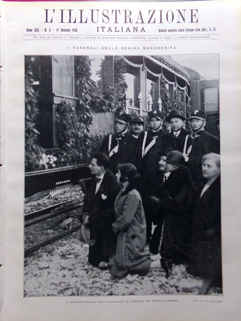 L'Illustrazione Italiana 17 Gennaio 1926 Funerali Regina Margherita Gigli Monza | Immagine principale