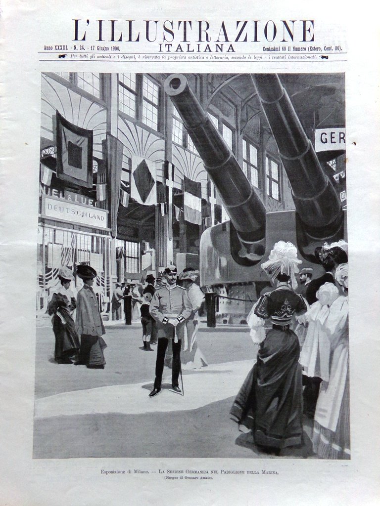 L'Illustrazione Italiana 17 Giugno 1906 Pompieri Milano Editori Feste Sempione