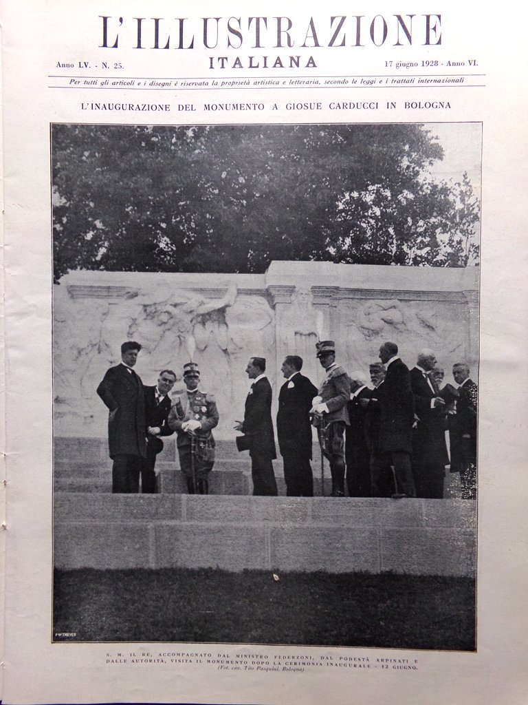 L'Illustrazione Italiana 17 Giugno 1928 Dispersi Nobile Italia Carducci Bologna | Immagine principale