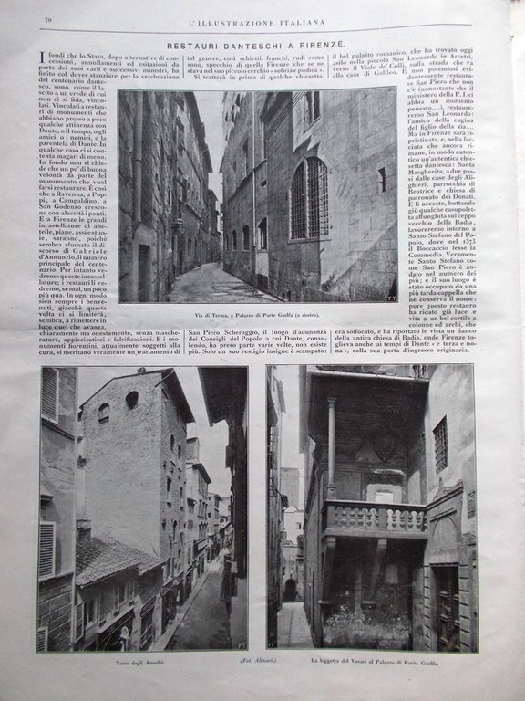 L'Illustrazione Italiana 17 Luglio 1921 Hirohito Balbeck Dante Firenze Brambilla