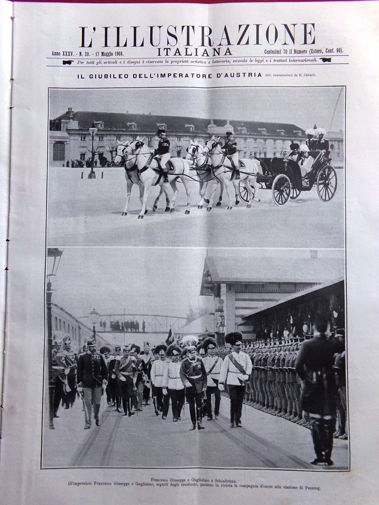L'Illustrazione Italiana 17 Maggio 1908 Eruzione Etna Corso Fiori Quadro … | Immagine principale