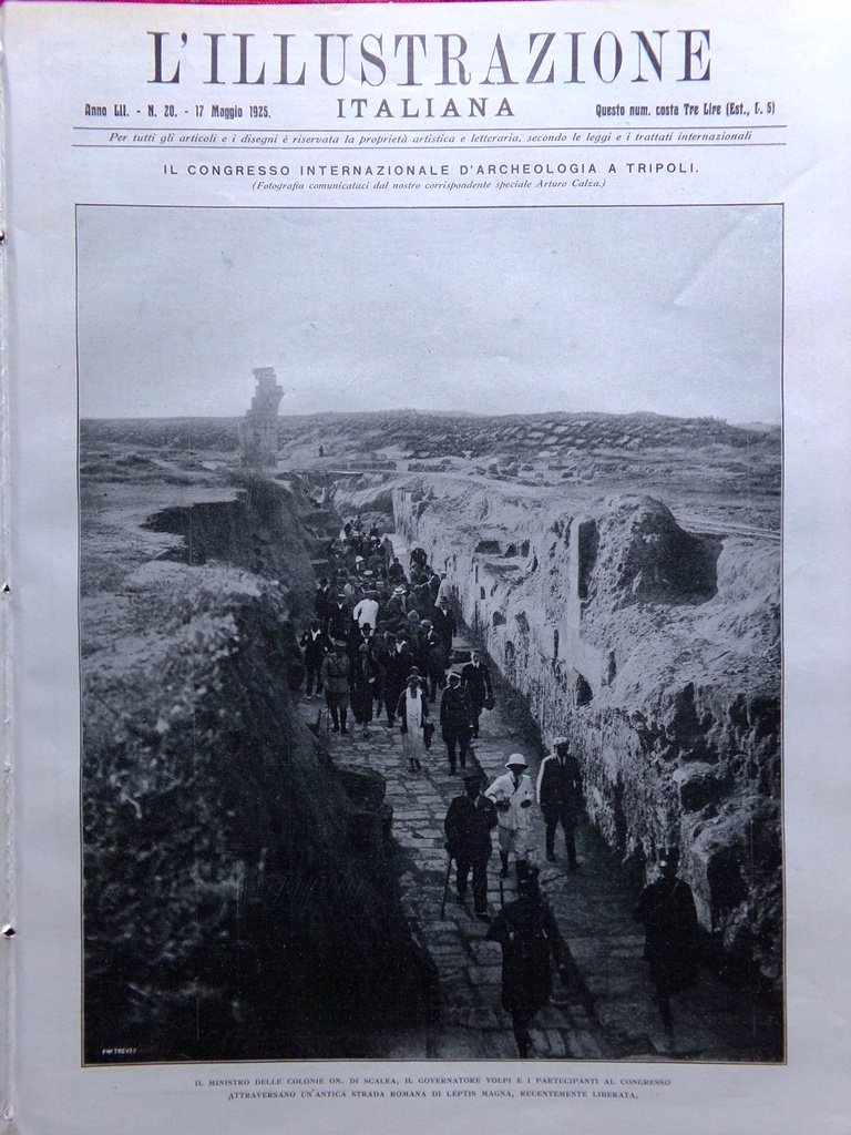 L'Illustrazione Italiana 17 Maggio 1925 Congresso Tripoli Feste Cagliari Estero | Immagine principale