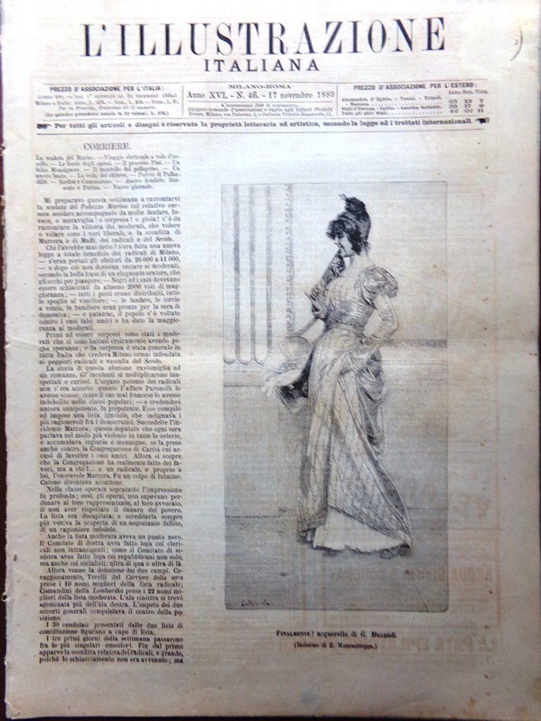 L'Illustrazione Italiana 17 Novembre 1889 Sardegna Lanusei Atmeidan Africa Bande