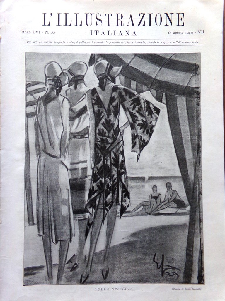 L'Illustrazione Italiana 18 Agosto 1929 Villeggiature Venete D'Annunzio Versilia