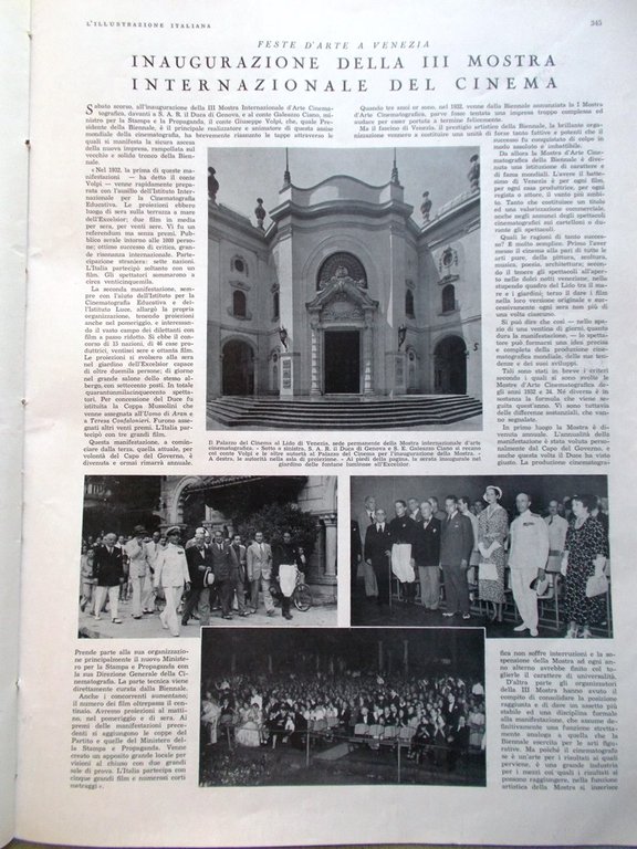 L'Illustrazione Italiana 18 Agosto 1935 Coppa Davis Targa Abruzzo Abate …