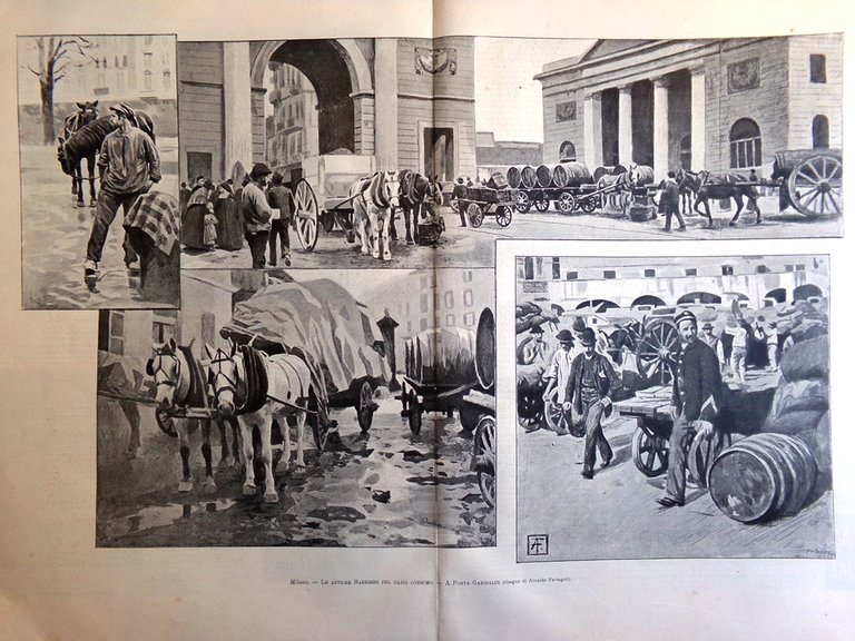 L'Illustrazione Italiana 18 Dicembre 1898 Dreyfus Bernini Barriere Dazio Milano