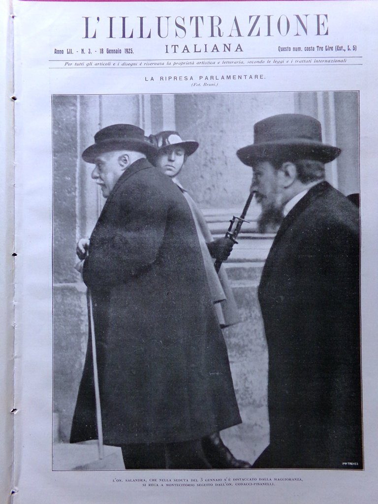L'Illustrazione Italiana 18 Gennaio 1925 Parlamento Bakst Pirano Scavi Roma … | Immagine principale