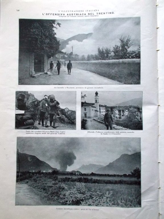 L'illustrazione Italiana 18 Giugno 1916 WW1 Galizia Valsugana Forte Vaux …