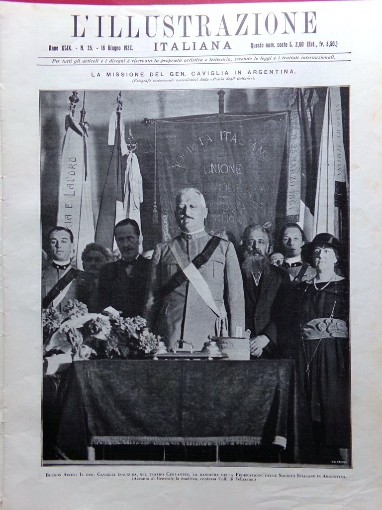 L'Illustrazione Italiana 18 Giugno 1922 Caviglia Marconi Telegrafia Marsala Fide | Immagine principale