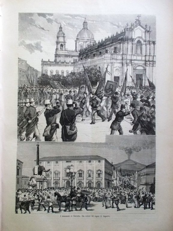 L'illustrazione Italiana 18 Marzo 1883 Fracassini Gorkacov Disordini di Catania