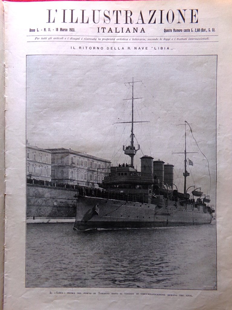 L'Illustrazione Italiana 18 Marzo 1923 Cinque Giornate Guerra Coloniale Vesuvio