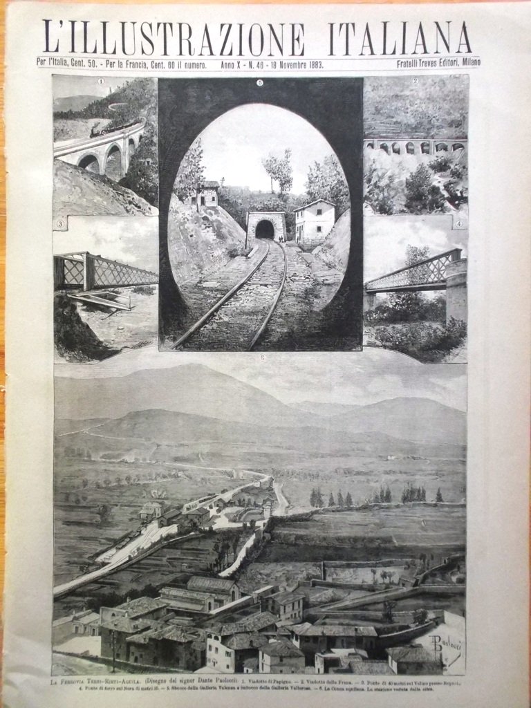 L'illustrazione Italiana 18 Novembre 1883 Ferrovia Lavori Roma Yokohama Ferrovia