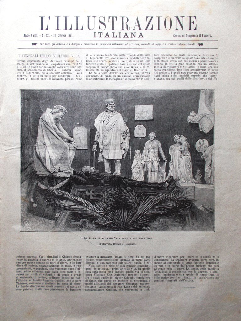 L'Illustrazione Italiana 18 Ottobre 1891 Spielberg Gabelli Caselli Pantelegrafo
