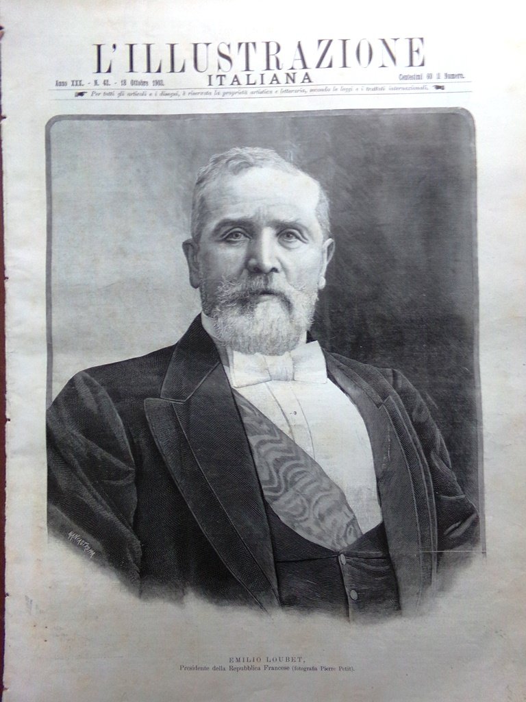 L'Illustrazione Italiana 18 Ottobre 1903 Sovrani Parigi Gigli Barra Boscoreale