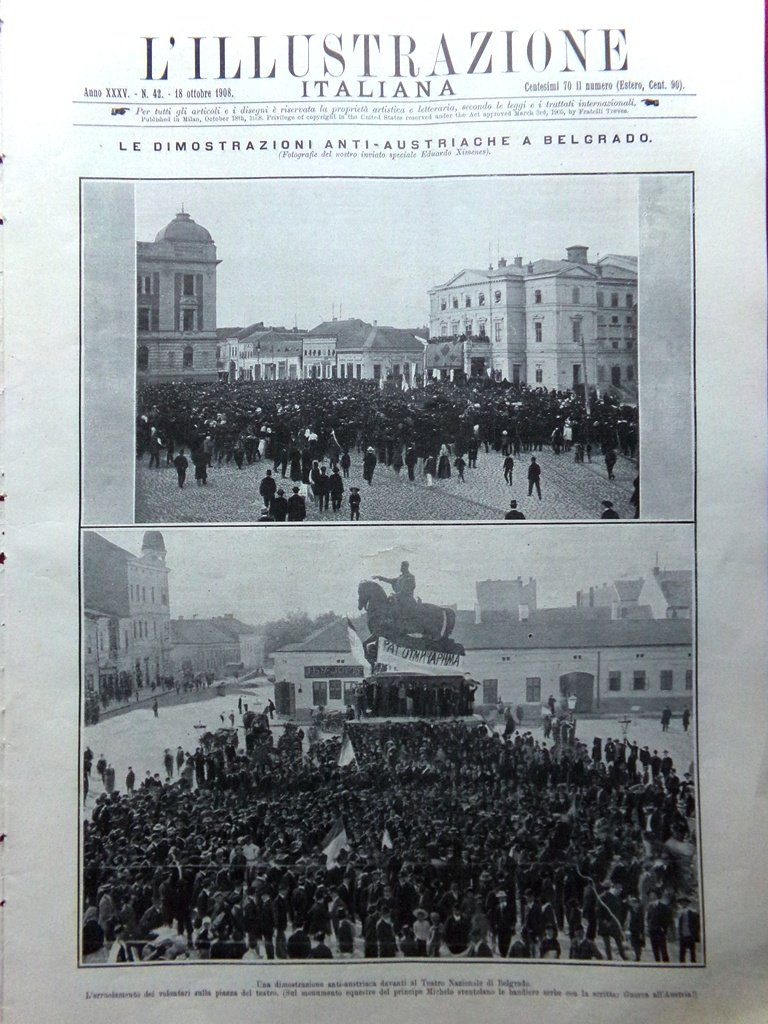 L'illustrazione Italiana 18 Ottobre 1908 Esposizione Arti a Brera Austria … | Immagine principale