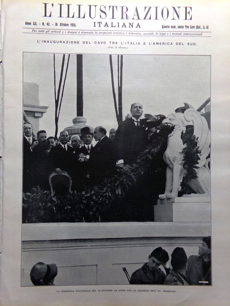 L'Illustrazione Italiana 18 Ottobre 1925 Cavo Italia America Verbano Campo … | Immagine principale