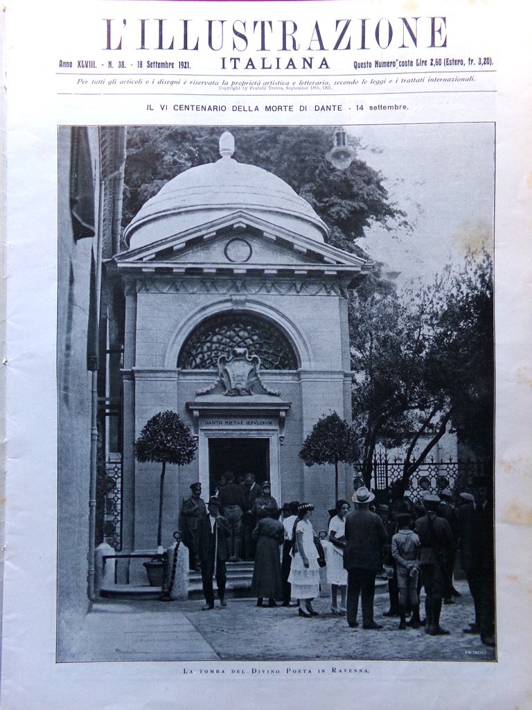 L'Illustrazione Italiana 18 Settembre 1921 VI Centenario Dante a Ravenna … | Immagine principale
