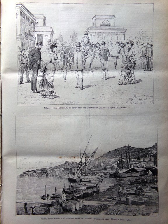 L'illustrazione Italiana 19 Agosto 1883 Terremoto Casamicciola Manzoni Venezia