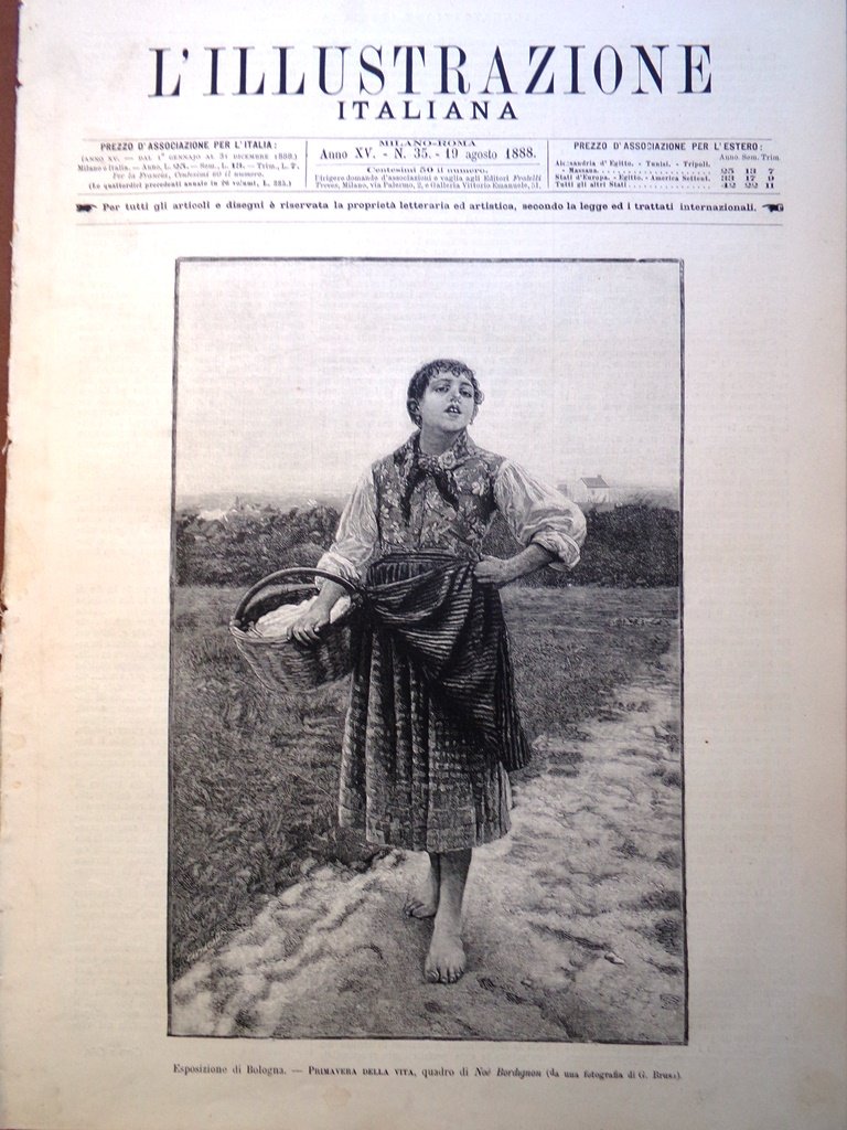 L'Illustrazione Italiana 19 Agosto 1888 Maria Incoronata Lodi Buco Piombo …
