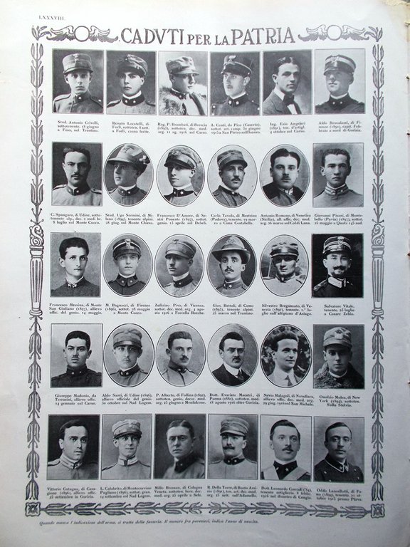 L'Illustrazione Italiana 19 Agosto 1917 WW1 Nazario Sauro Fiandre Cordevole …