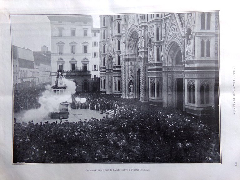 L'Illustrazione Italiana 19 Aprile 1908 Carro di Firenze Pasqua Ventagli … | Immagine Gallery 3