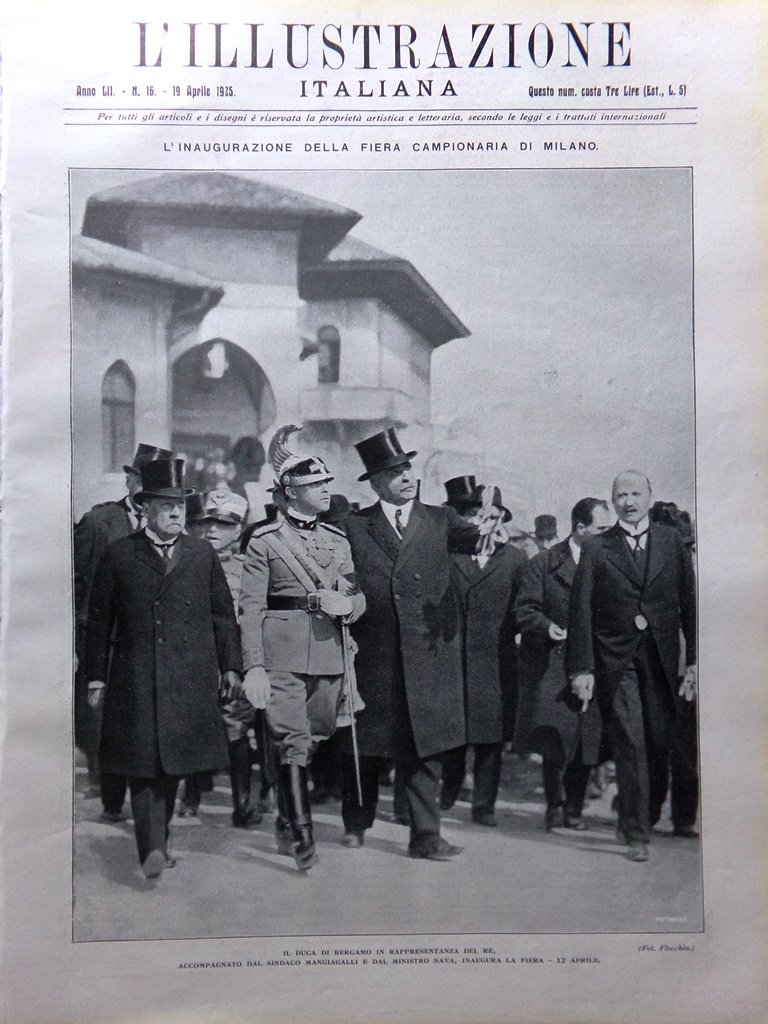 L'Illustrazione Italiana 19 Aprile 1925 Fiera di Milano Benelli Pellegrini … | Immagine principale