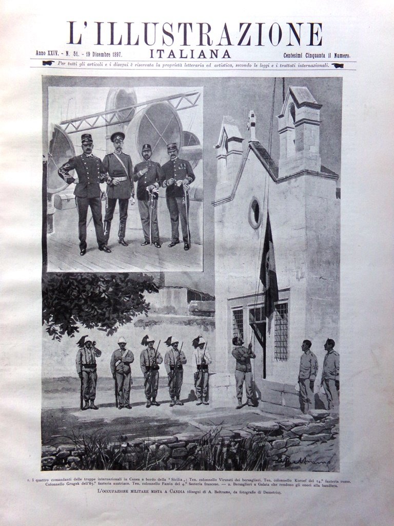 L'illustrazione Italiana 19 Dicembre 1897 Alfedena Uragano Golfo Napoli Brioschi