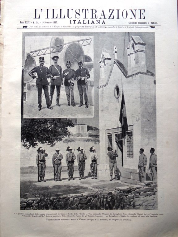 L'illustrazione Italiana 19 Dicembre 1897 Alfedena Uragano Golfo Napoli Brioschi