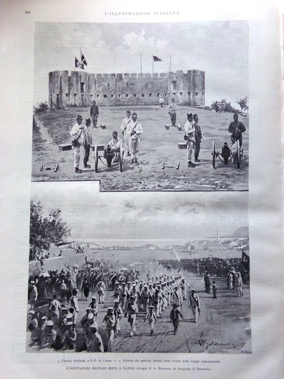 L'illustrazione Italiana 19 Dicembre 1897 Alfedena Uragano Golfo Napoli Brioschi