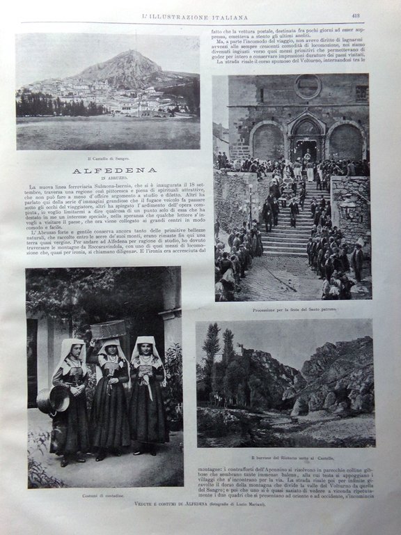 L'illustrazione Italiana 19 Dicembre 1897 Alfedena Uragano Golfo Napoli Brioschi