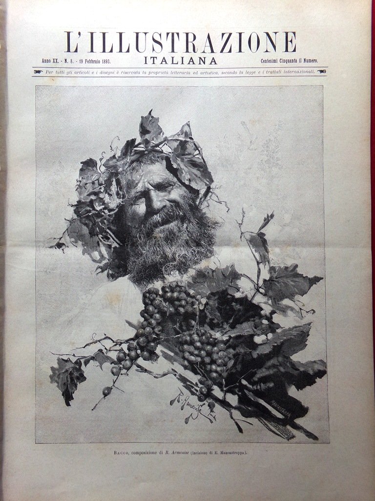 L'Illustrazione Italiana 19 Febbraio 1893 Giuseppe Verdi Falstaff Pianure Friuli