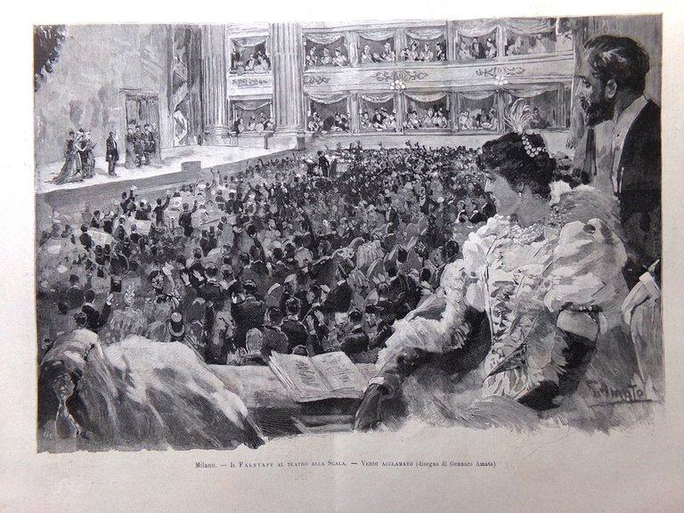 L'Illustrazione Italiana 19 Febbraio 1893 Giuseppe Verdi Falstaff Pianure Friuli