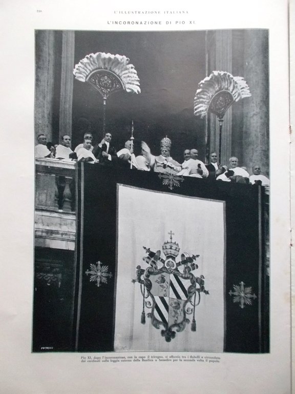 L'Illustrazione Italiana 19 Febbraio 1922 Incoronazione Pio XI Misurata Jacopone