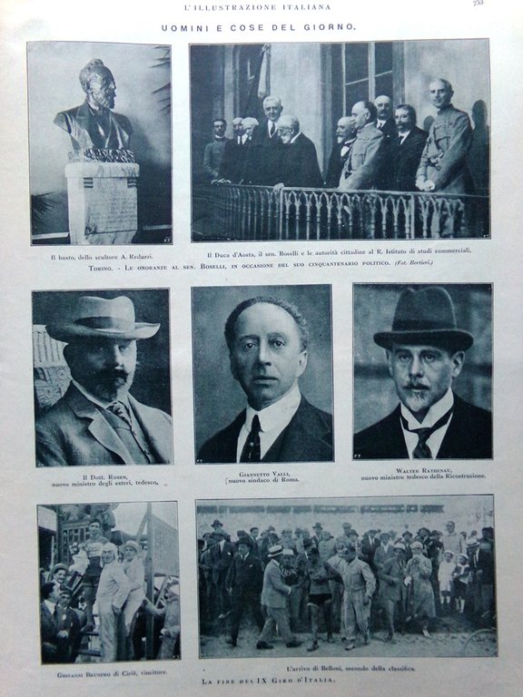 L'Illustrazione Italiana 19 Giugno 1921 XXVI Legislatura Brunero Cardinali Fante